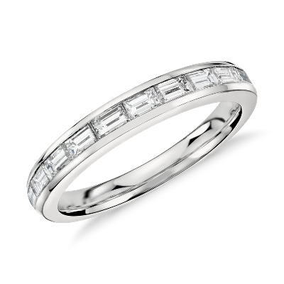 Channel Set Baguette Cut Diamond Ring In Platinum 2 3 Ct Tw