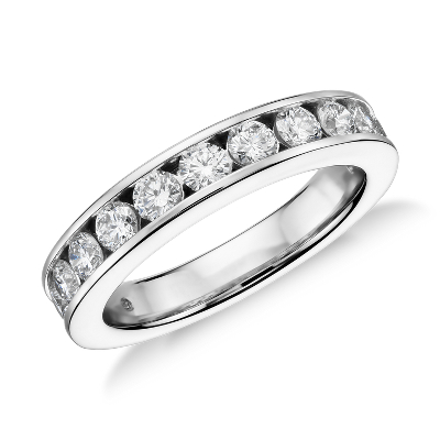 Channel Set Diamond Ring In Platinum 1 Ct Tw Blue Nile
