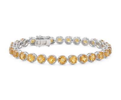 silver citrine bracelet
