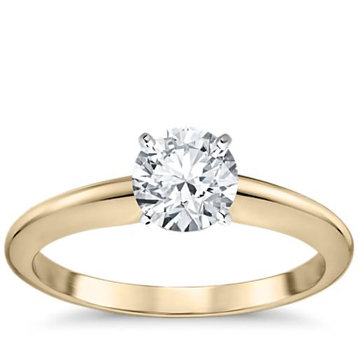 Classic Four Prong Solitaire Engagement Ring in 18k Yellow Gold | Blue Nile