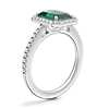 Classic Halo Diamond Engagement Ring with Emerald-Cut Emerald in 14k White Gold (8x6mm)