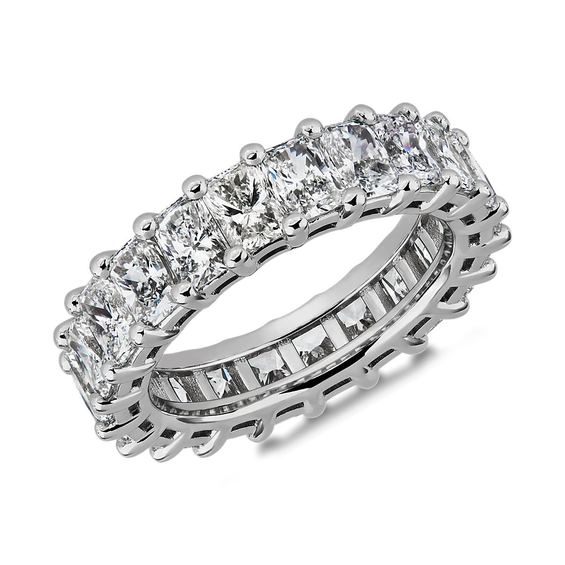 Classic Radiant-Cut Diamond Eternity Ring in Platinum