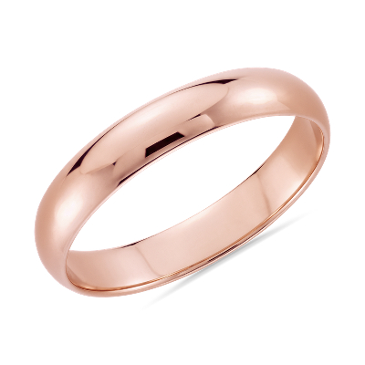Classic Wedding Ring In 14k Rose Gold 4mm Blue Nile