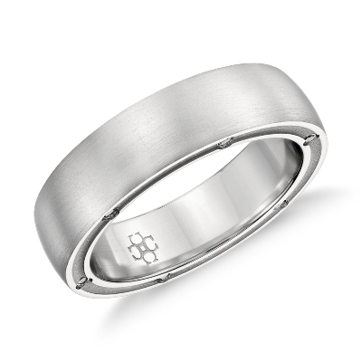 Colin Cowie Brushed Diamond Wedding Ring in Platinum (6mm) Blue Nile