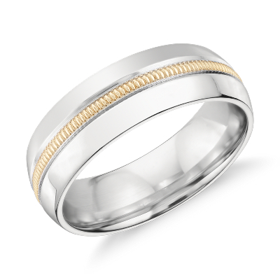 Diamonds Wedding Band Platinum & 14k White Gold Ring Size ...