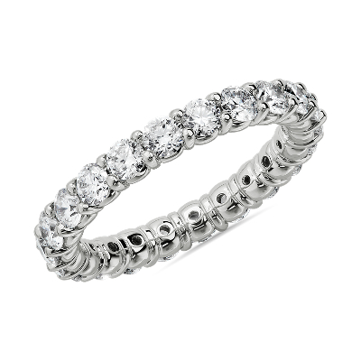 Bague D Eternite Confort Diamant Rond Brillant En Or Blanc 14