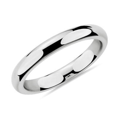 Comfort Fit Wedding Ring In 14k White Gold 3mm Blue Nile