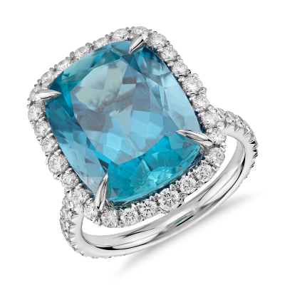 Aquamarine and Diamond Ring in 18k White Gold (9.26 ct
