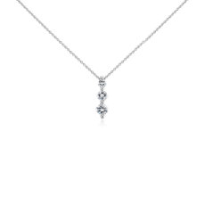 Cushion-Cut Three-Stone Diamond Pendant in Platinum (3/4 ct. tw)