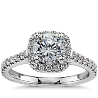 0.9 Carat Diamond Cushion Halo Diamond Engagement Ring | Recently ...