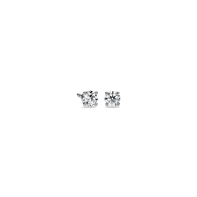 Diamond Stud Earrings In 14k White Gold 1 4 Ct Tw Blue Nile