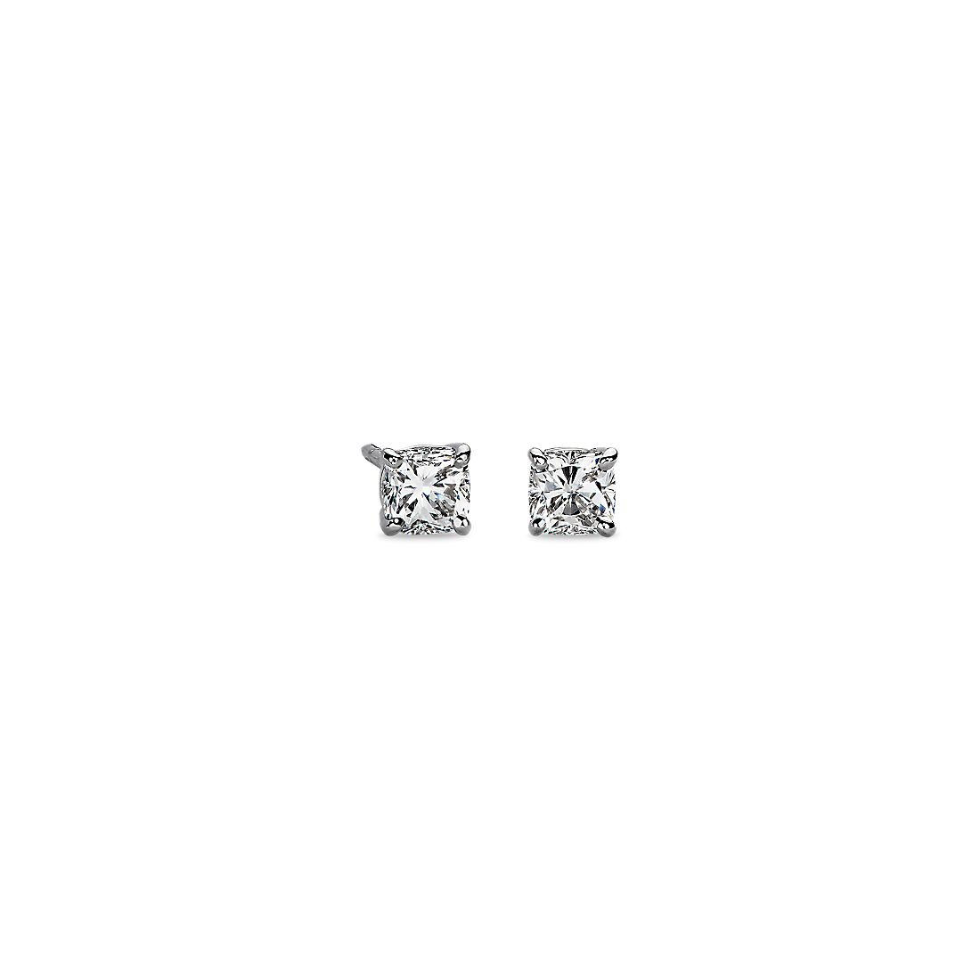 Cushion Diamond Stud Earrings in 14k White Gold (1/2 ct. tw.)
