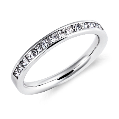 Channel Set Princess Cut Diamond Ring In 14k White Gold Blue Nile