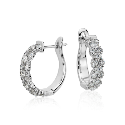 Garland Hoop Diamond Earrings In 18k White Gold 2 Ct Tw Blue Nile   8716 Main