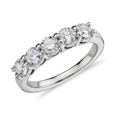 Eternal Five Stone Diamond Ring In Platinum 1 Ct Tw Blue Nile