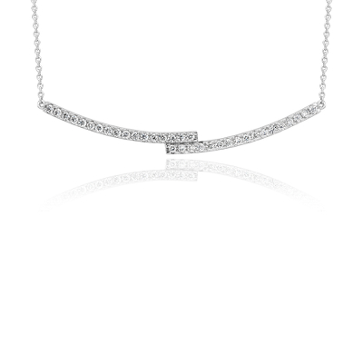 Diamond Bar Necklace in 14k White Gold (1/4 ct. tw