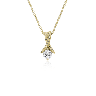 Diamond Bypass Pendant in 14k Yellow Gold (1/2 ct. tw.) | Blue Nile CA