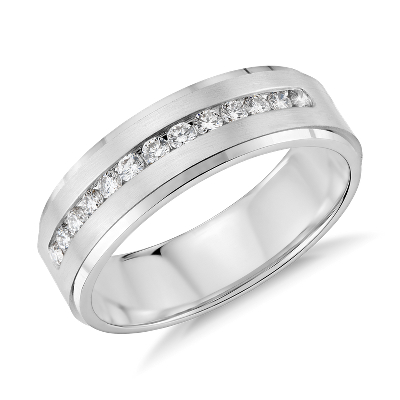 Diamond Channel Set Wedding Ring In Platinum 1 3 Ct Tw Blue Nile
