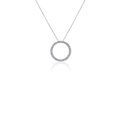 Diamond Circle Necklace In 14k White Gold 3 4 Ct Tw Blue Nile