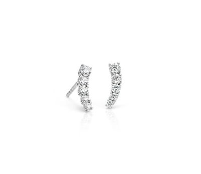 Diamond Crawler Stud Earrings in 14k White Gold Diamond Crawler Stud Earrings in 14k White Gold