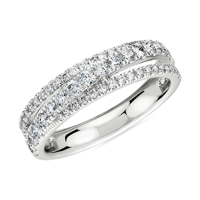 Diamond Crossover Ring in 14k White Gold (0.64 ct. tw.) | Blue Nile