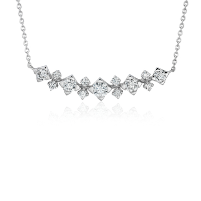 diamond necklace bar curved gold 14k tw ct smile 18k bluenile