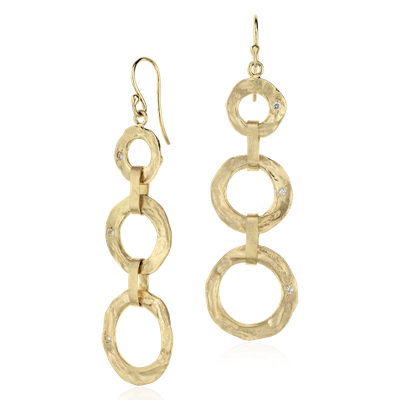 Denise James Tiered Dangle Earrings in Satin 14k Yellow Gold | Blue Nile