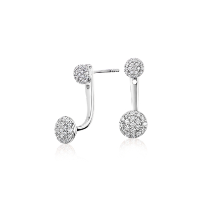 Diamond Disc Ear Jacket In 14k White Gold 1 3 Ct Tw Blue Nile