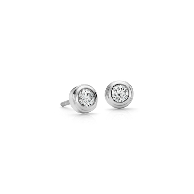 Diamond Bezel Stud Earrings in 18k White Gold (3/8 ct. tw.) | Blue Nile