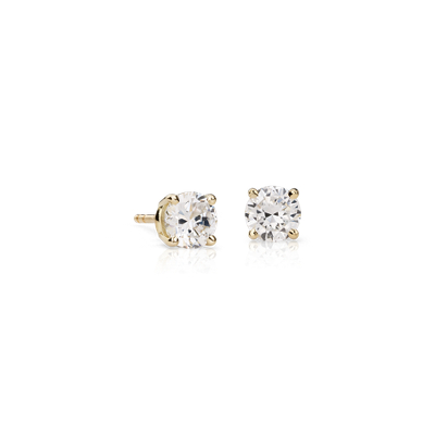 Diamond Stud Earrings in 18k Yellow Gold (1 1/2 ct. tw.) | Blue Nile