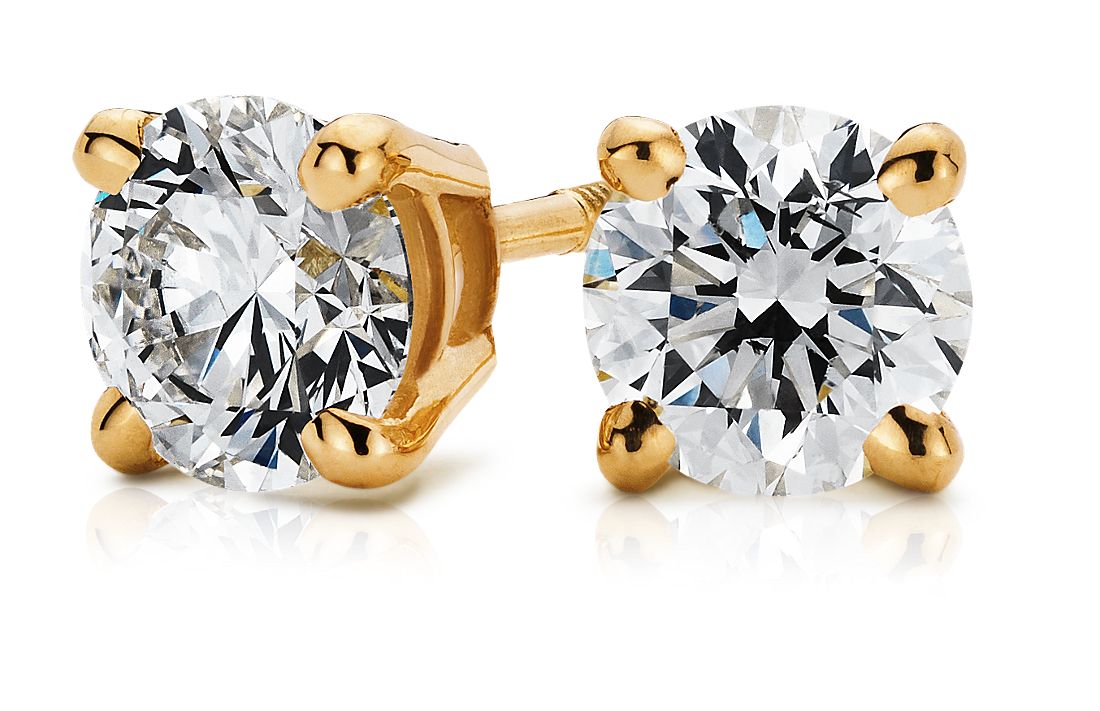 Diamond Earrings in 18k Yellow Gold (3/4 ct. tw.) | Blue Nile