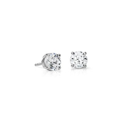 Diamond Stud Earrings In 18k White Gold 2 Ct Tw Blue Nile