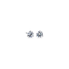Three-Claw Martini Earrings in 18k White Gold