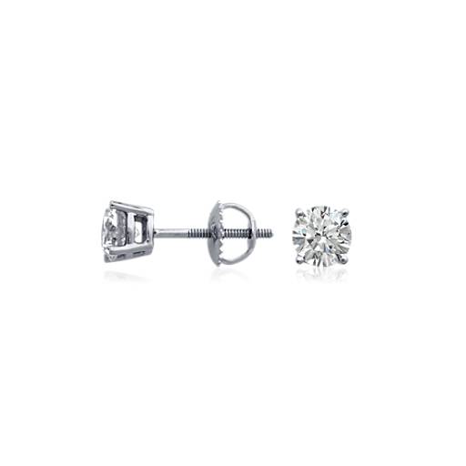 Diamond Stud Earrings in 18k White Gold (1 ct. tw.) | Blue Nile