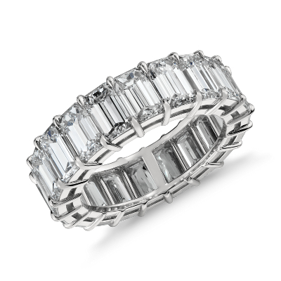 Emerald Cut Diamond Eternity Ring in Platinum (9 ct. tw