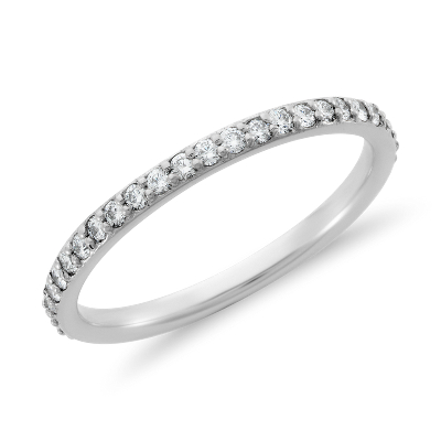 Pavé Diamond Eternity Ring in 18k White Gold (1/2 ct. tw.) | Blue Nile