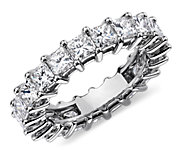 Princess-Cut Diamond Eternity Rings in Platinum