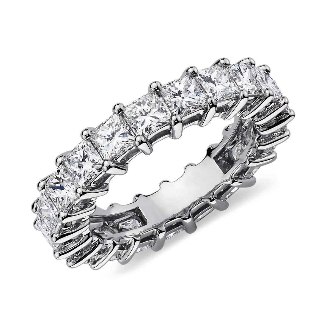 Princess Cut Diamond Eternity Ring in Platinum (4 ct. tw.) Blue Nile