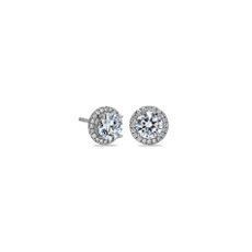 Halo Diamond Earring Setting in Platinum