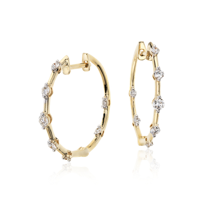 Blue Nile Studio Diamond Hoop Earrings 18k Yellow Gold (2/5 ct. tw ...