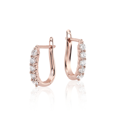 Diamond Hoop Earrings in 18k Rose Gold (3/4 ct. tw.) | Blue Nile