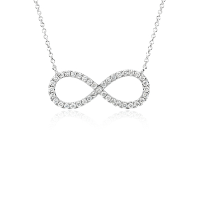 Diamond Infinity Necklace in 14k White Gold (1/2 ct. tw.) Blue Nile