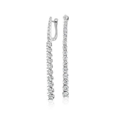 Diamond Line Drop Earrings in 14k White Gold (1 1/4 ct. tw