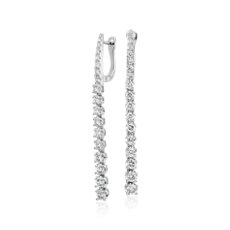 Diamond Line Drop Earrings in 14k White Gold (1 1/4 ct. tw.)