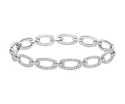 white gold link bracelet