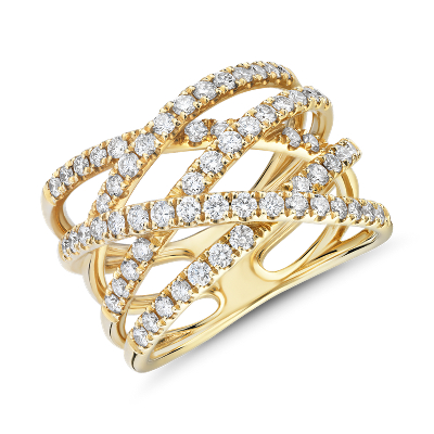Diamond Wrap Fashion Ring In 14k Yellow Gold 1 Ct Tw Blue Nile