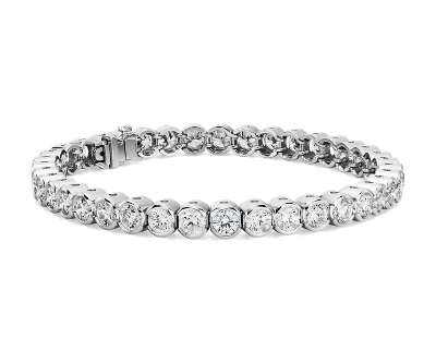Diamond Open Bezel Line Bracelet In 18k White Gold 10 Ct Tw