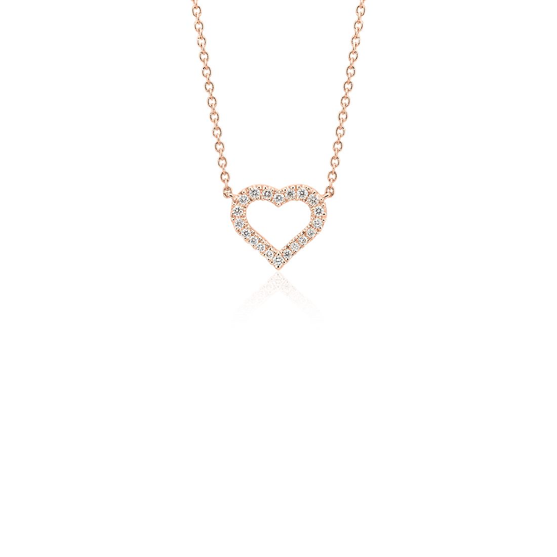 Mini Heart Diamond Pendant in 14k Rose Gold (1/10 ct. tw.)