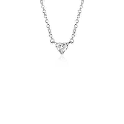 Heart-Shaped Diamond Pendant in 18k White Gold (3/8 ct. tw.) | Blue Nile