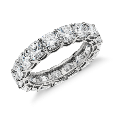 Cushion Cut Diamond Eternity Ring in Platinum (5 ct. tw